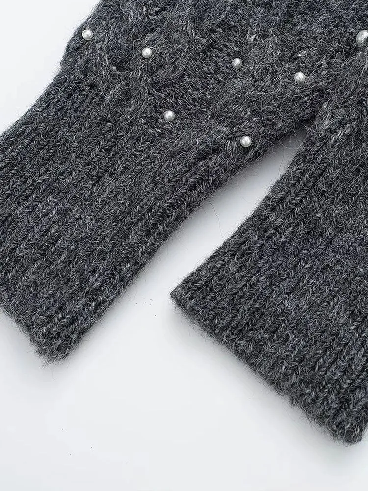 Znbbw Women Knit Pullover Silver Thread Long Sleeved O Neck Blouse Loose Sweater Top Female - Image 5