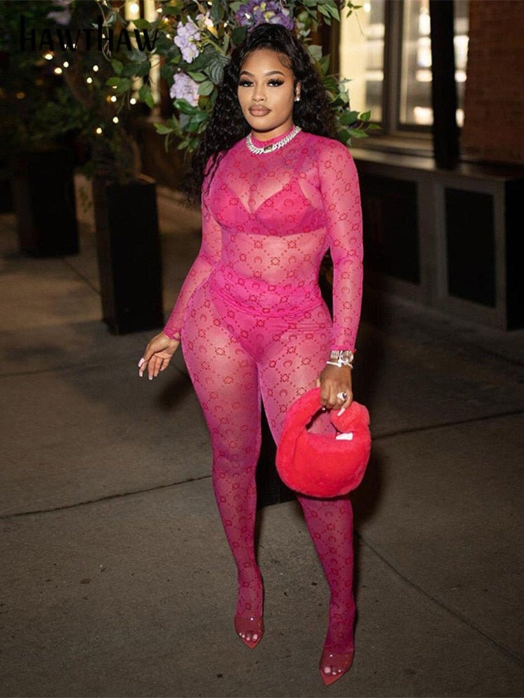 Znbbw Women Mesh See Through Tops Long Pants Two Piece Matching Sets Outfits 2023 Summer Clothes Wholesale Items For Business - Image 3