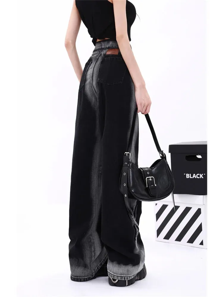 Znbbw Women's Vintage Jeans Baggy High Waist Denim Trouser 2000s Harajuku 90s Aesthetic Retro Korean Y2k Wide Leg Pants Pippie Clothes - Image 4