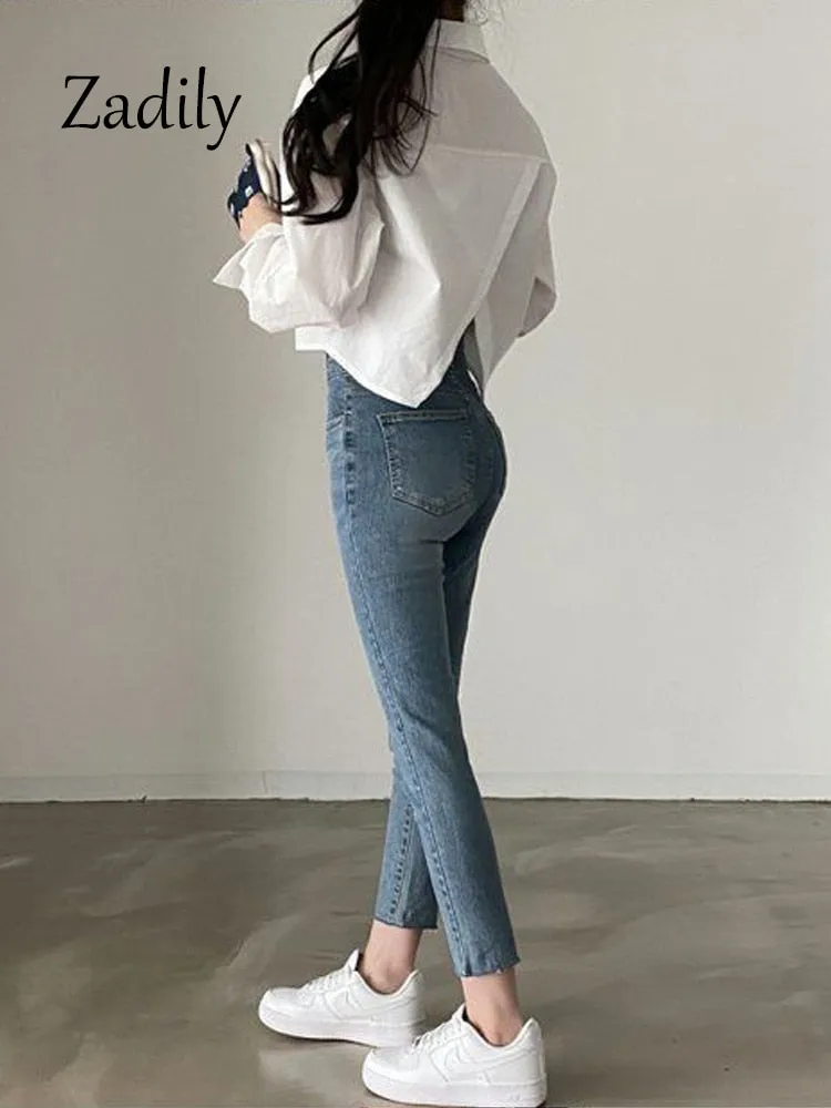 znbbw 2023 Spring New Casual Long Sleeve Women White Shirt Korea Style Solid Button Split Woman Crop Tops Blouse Party Clothing - Image 6