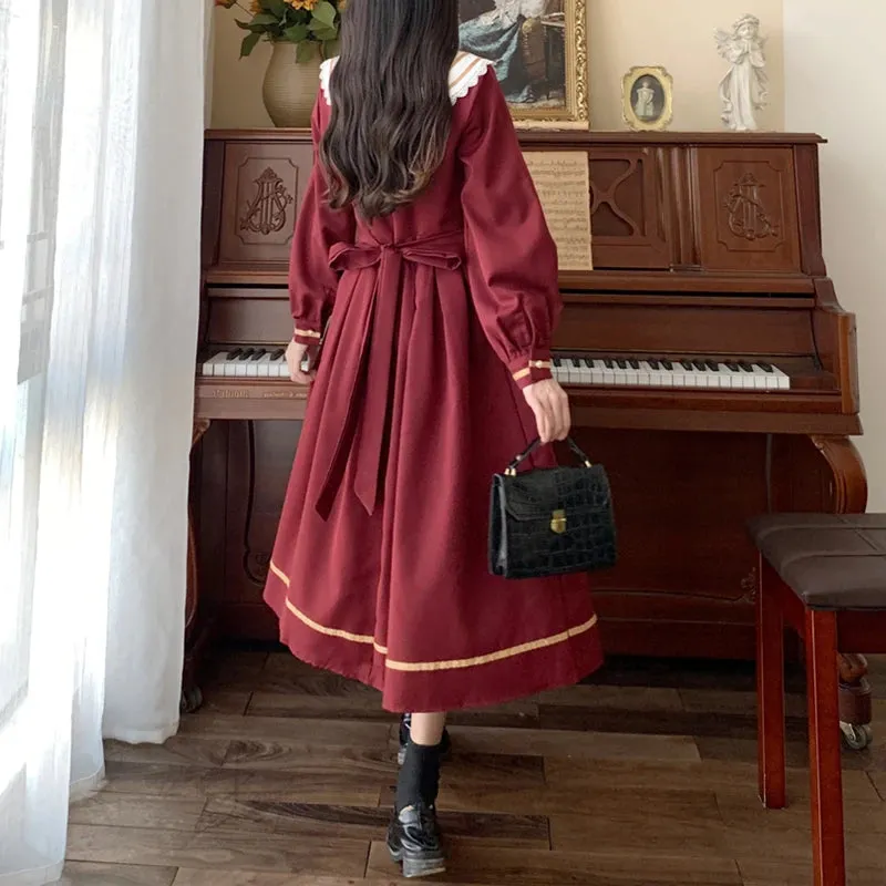 Znbbw Autumn Dresses Oversized Sweet Preppy Style Long Sleeve Bow Decoration Vestidos All Match Elegant 2024 New Women Clothing - Image 5