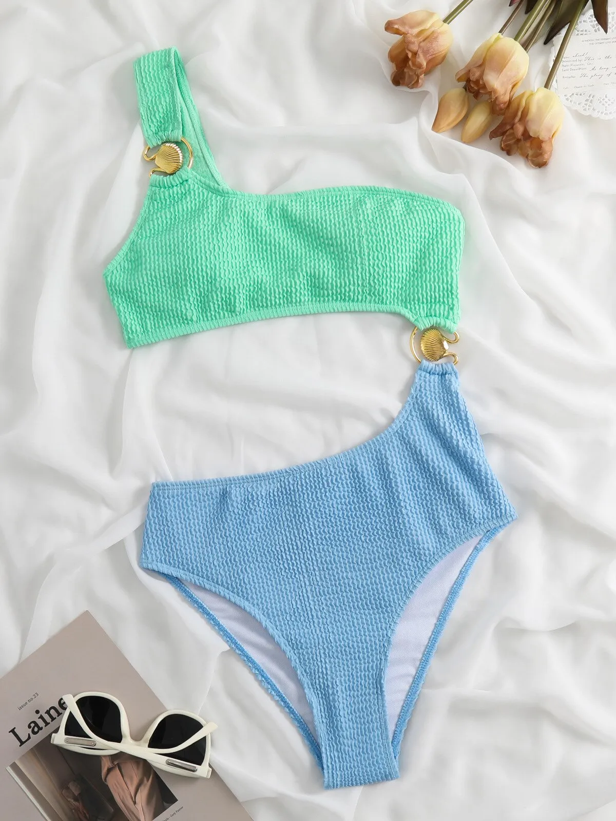 Znbbw Women Sexy One Piece Swimsuits Female One Shoulder Monokini High Waist Swimming Suits 2023 Swimwear Beachwear Beach Bodysuit - Image 3