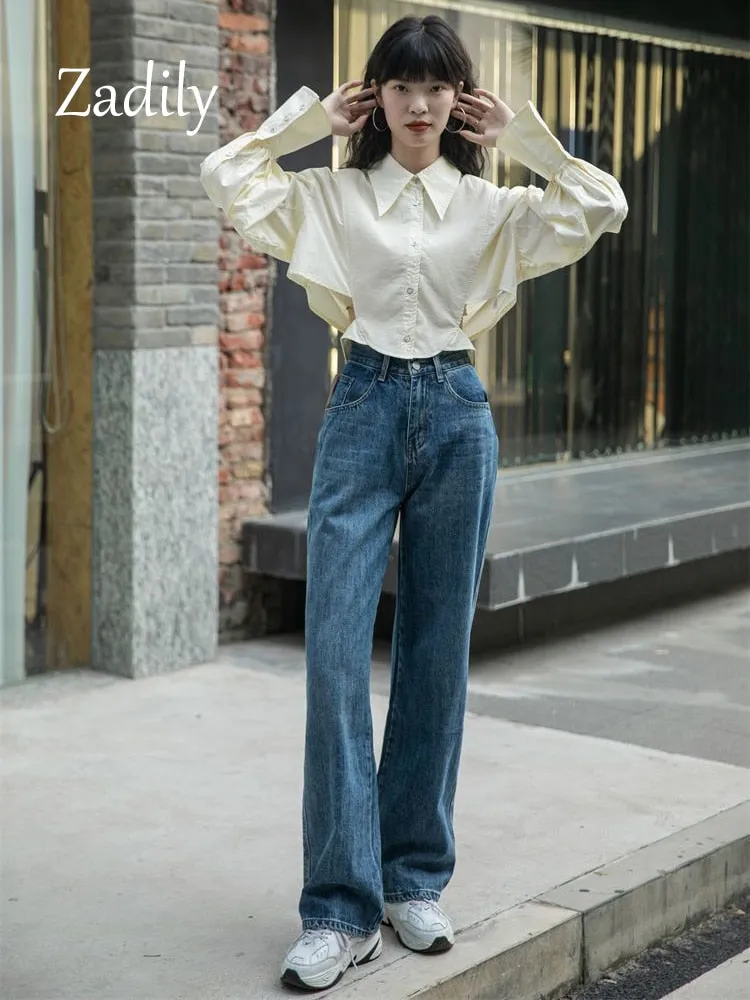 znbbw 2023 Spring New Streetwear Long Sleeve Women Shirt Korea Style Hollow Out Button Up Woman Crop Tops Blouse Party Clothing - Image 2