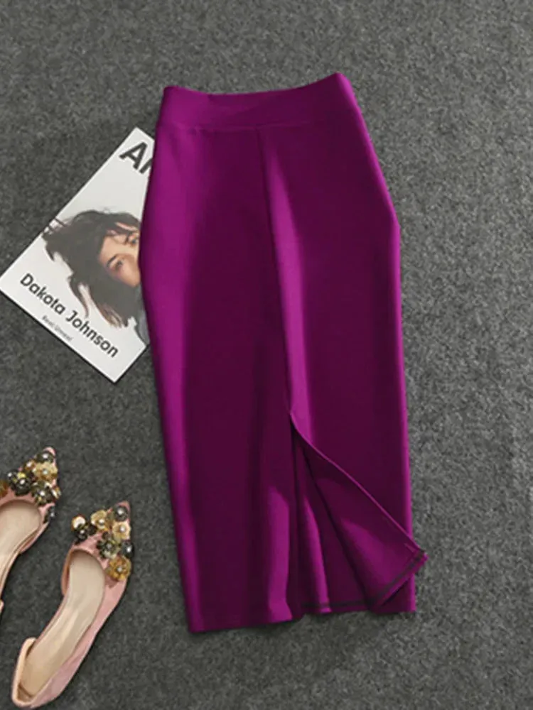 Znbbw Women's Pencil Skirts Solid Pur High Waist Slim Skirt Fit Girl Summer Office Lady Elastic Female Sexy Tube Faldas PL211 - Image 14