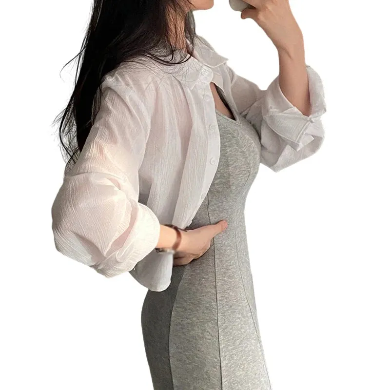 Znbbw Women Shirt Blouse Casual Sun Protection Long Sleeve Top Outerwear Thin Female Chiffon Loose Cardigan - Image 7
