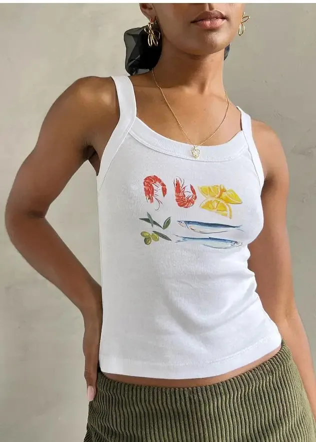 Znbbw y2k Fairycore Grunge Cartoon Print Sleeveless Crop Tops Tanks for Women Summer Slim Fits O-neck Camis Y2K Tops Vintage - Image 13