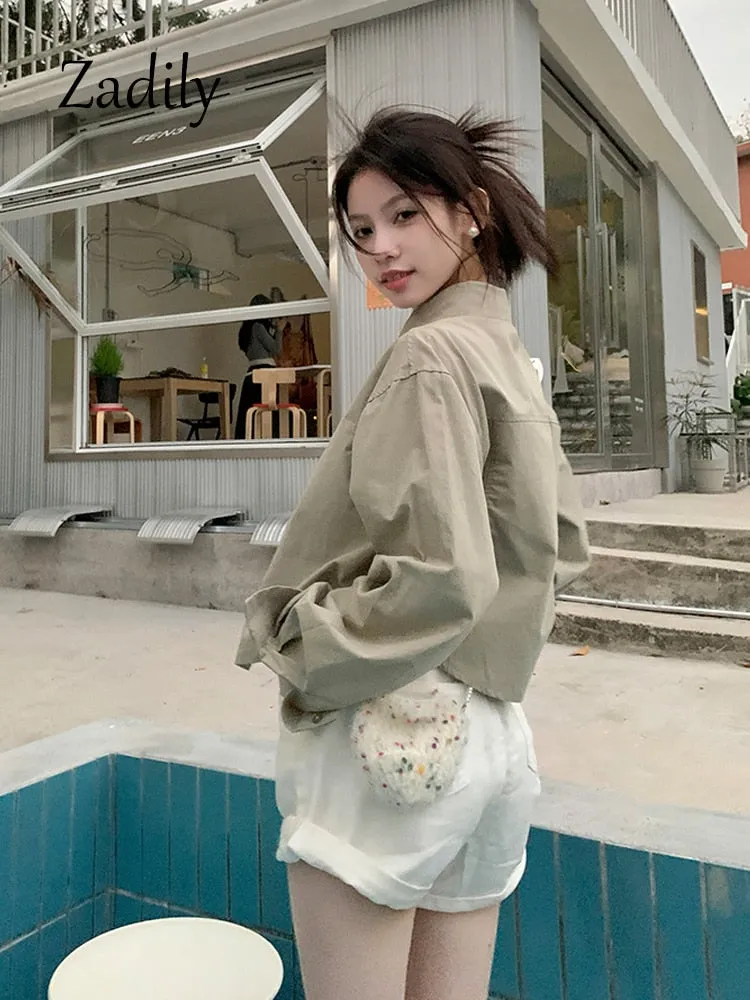 znbbw 2023 Summer Office Lady Long Shirt Women Crop Shirt Korea Style Asymmetrical Button Up Woman Blouse Work Female Clothing - Image 5