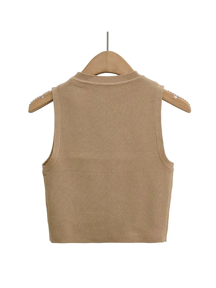 Znbbw Women Off Shoulder Tank Top Summer Knit Ribbed O Neck Sleeveless Skinny Vests 2023 Sexy Solid Basic Tops 202304 - Image 18