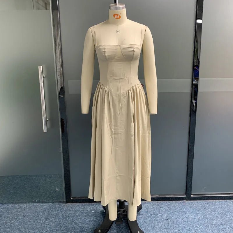 Znbbw Women Maxi Dress Summer Fashion Elegant Sling Solid Nipped Waist Sleeveless Loose Party Beach Sexy Dresses Streetwear - Image 4