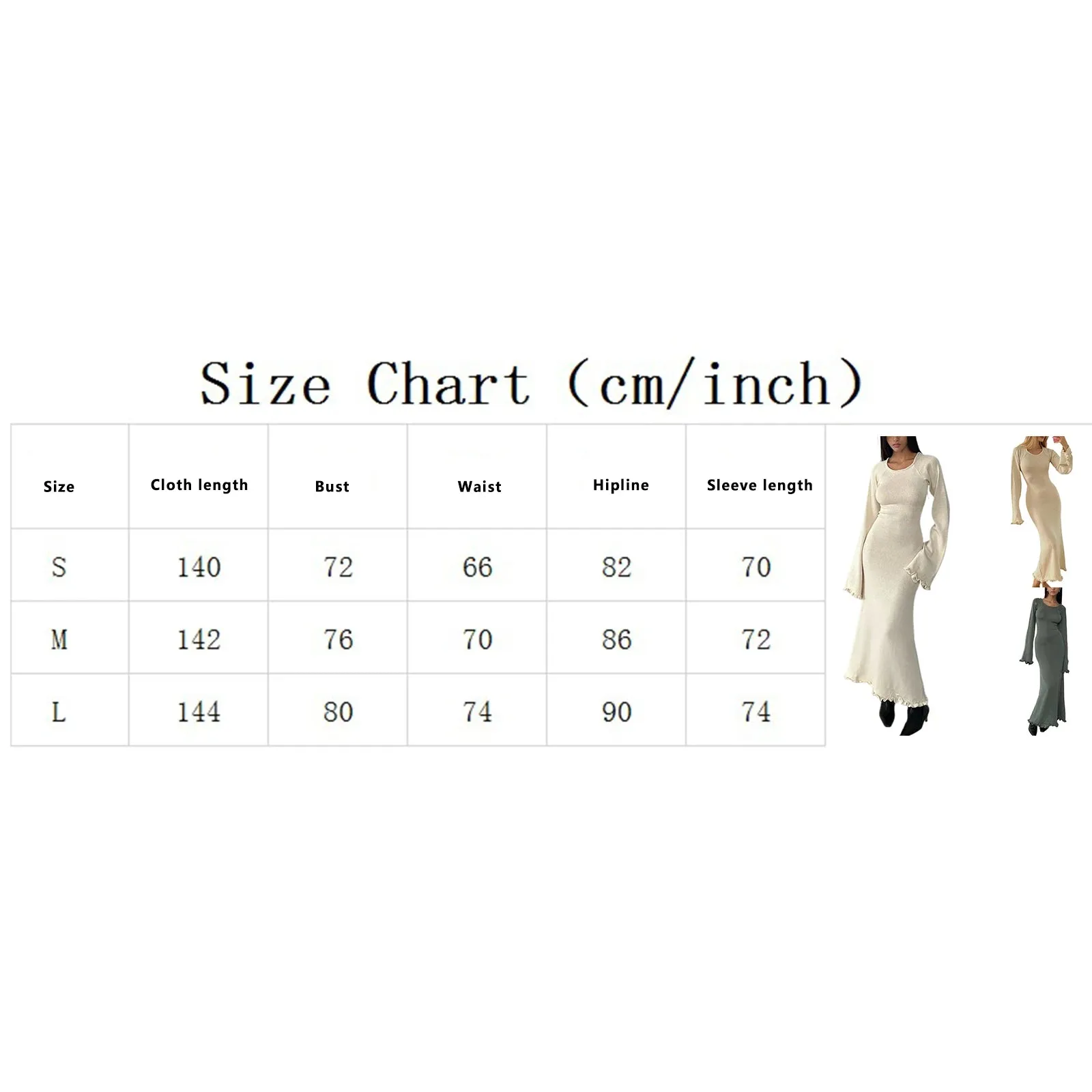 Znbbw Women Ribbed Knit Ruffle Trim Long Dress Long Sleeve Bodycon  Party Cocktail Dress Flare Summer Beach Cover Up - Image 6
