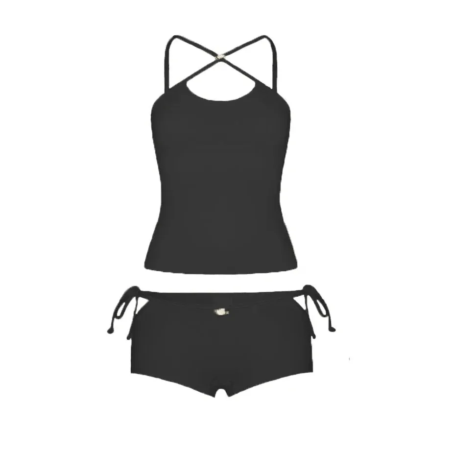 Znbbw Women Summer Sexy Coquette 2 Piece Pajamas Sets Halter Cutout Camis Crop Tops Flower Low Waist Shorts Loungewear Fairy Outfits - Image 9