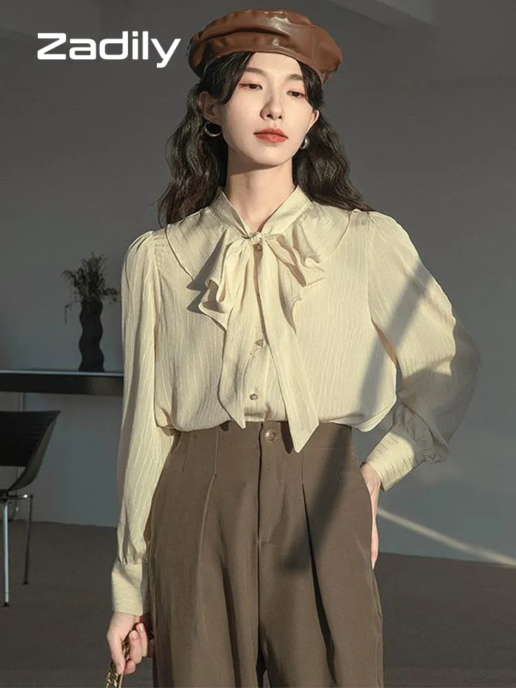 znbbw 2023 Summer Long Sleeve Women Chiffon Shirt Korean Style Stripe Button Ladies Blouse Office Lady Work Female Clothing - Image 7