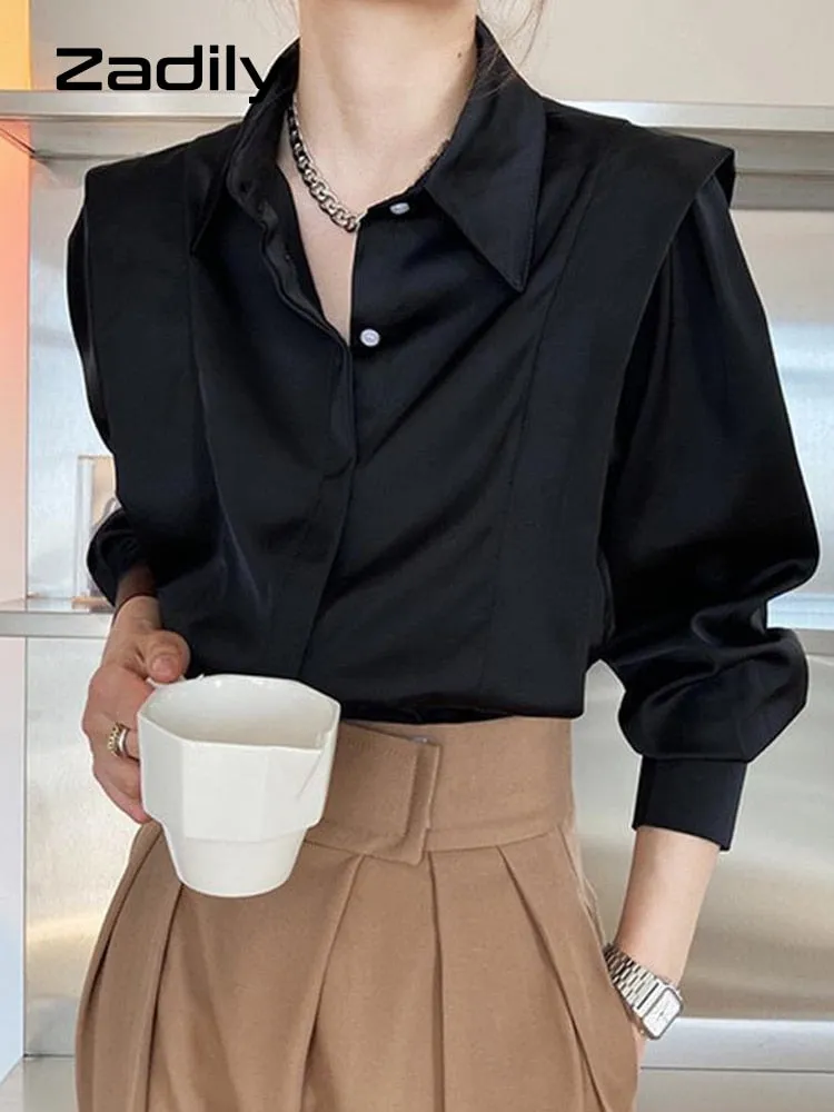znbbw 2023 Summer Elegant Long Sleeve Solid Work Shirt Women Office Lady Button Up White Shirt Blouse Casual Female Clothes - Image 7