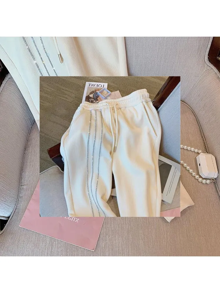 znbbw Autumn Winter Women Casual Elastic Waist Drawstring Jogging Trousers Soft Warm Sport Harem Pants Fashion Sweatpants - Image 5