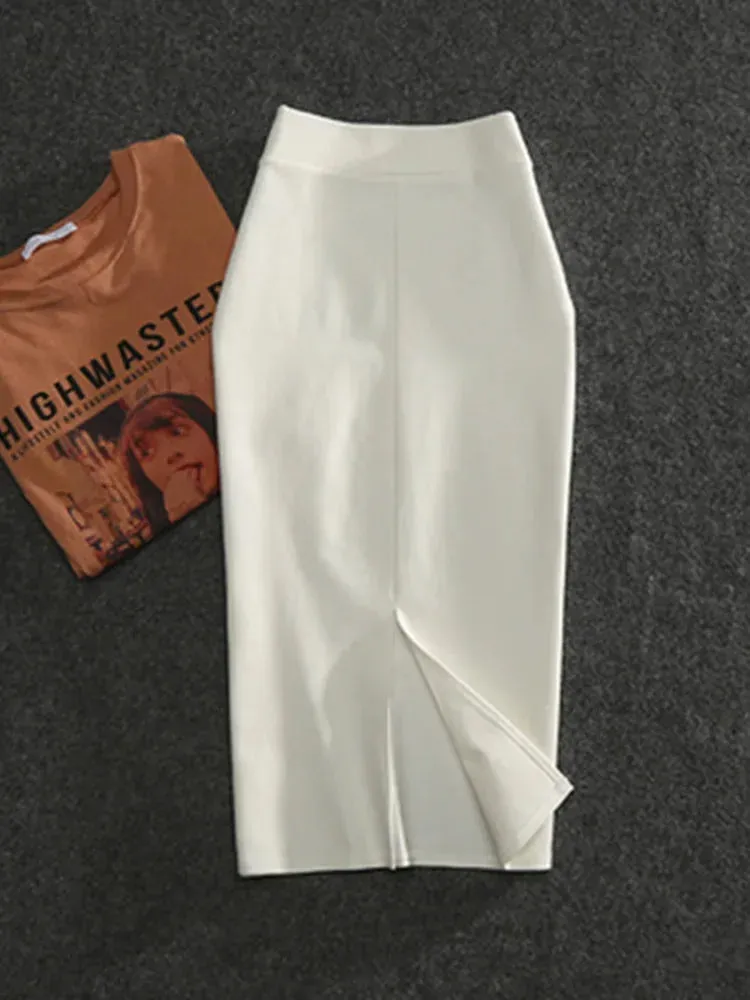 Znbbw Women's Pencil Skirts Solid Pur High Waist Slim Skirt Fit Girl Summer Office Lady Elastic Female Sexy Tube Faldas PL211 - Image 12