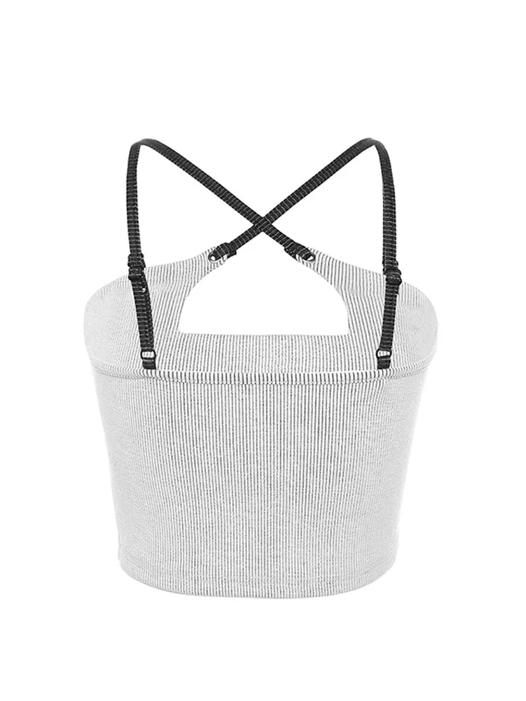 Znbbw Women's Camisole Spaghetti Strap Crop Top Vintage Y2k Summer Fashion Tank Top Sexy Hollow Out Sleeveless Off Shoulder Vest 2024 - Image 3