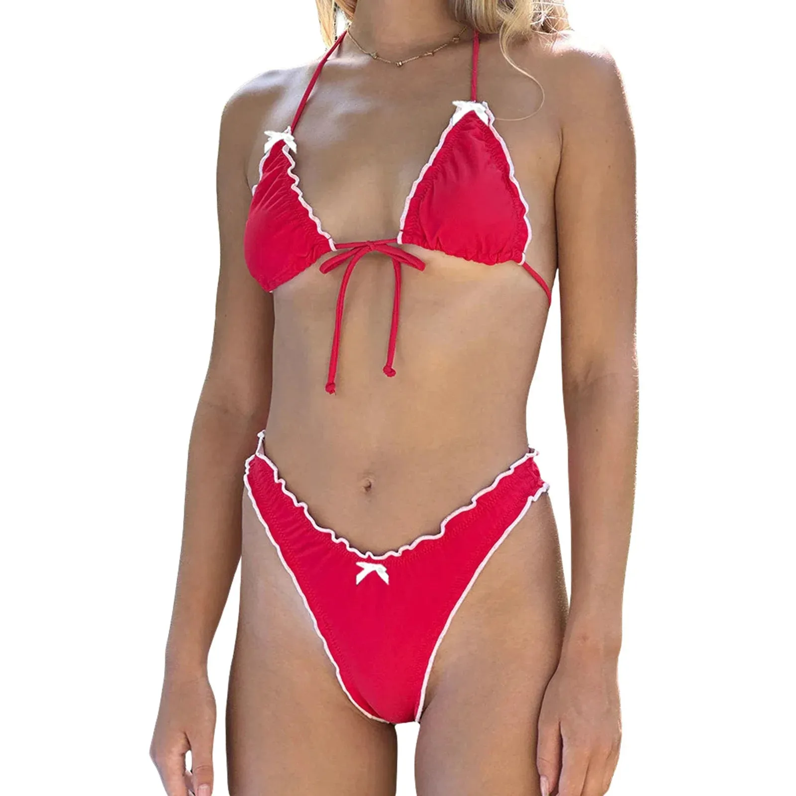 Znbbw Women y2k Sexy Bikini Low Waist Swimsuit Sexy Thong Bikini Set Plaid Print Women Brazilian Swimwear Biquini Swim Bathing Suits - Image 7