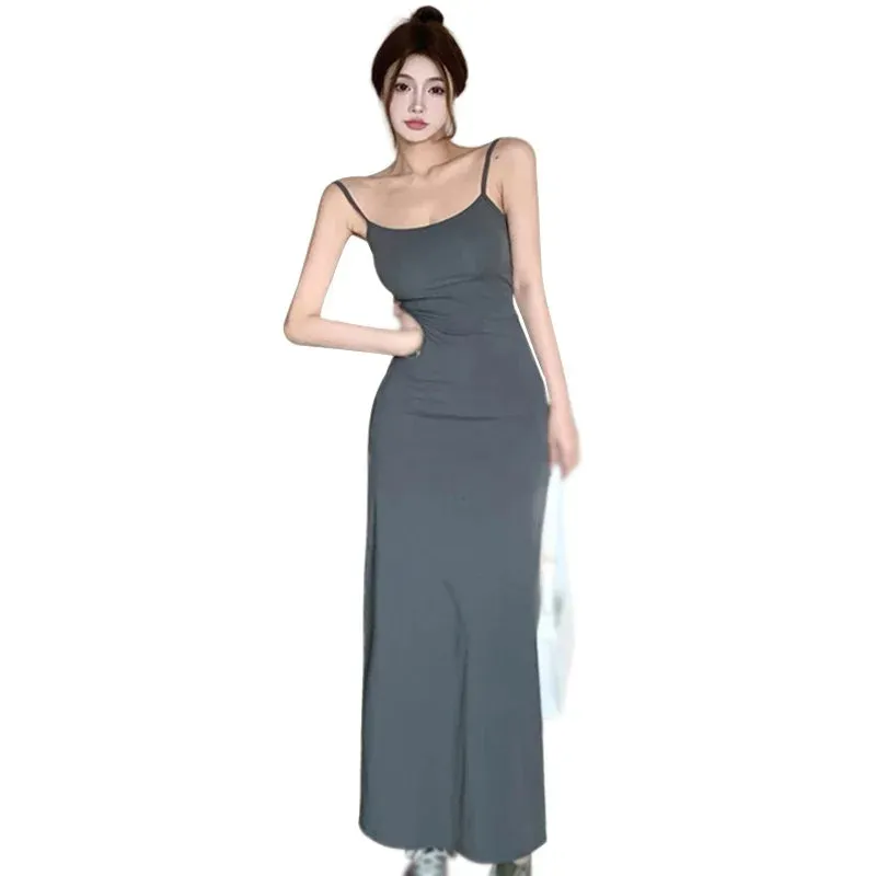 Znbbw Women's Dress Solid Color Summer Layered Underneath Slimming Suspender Dress - Image 8