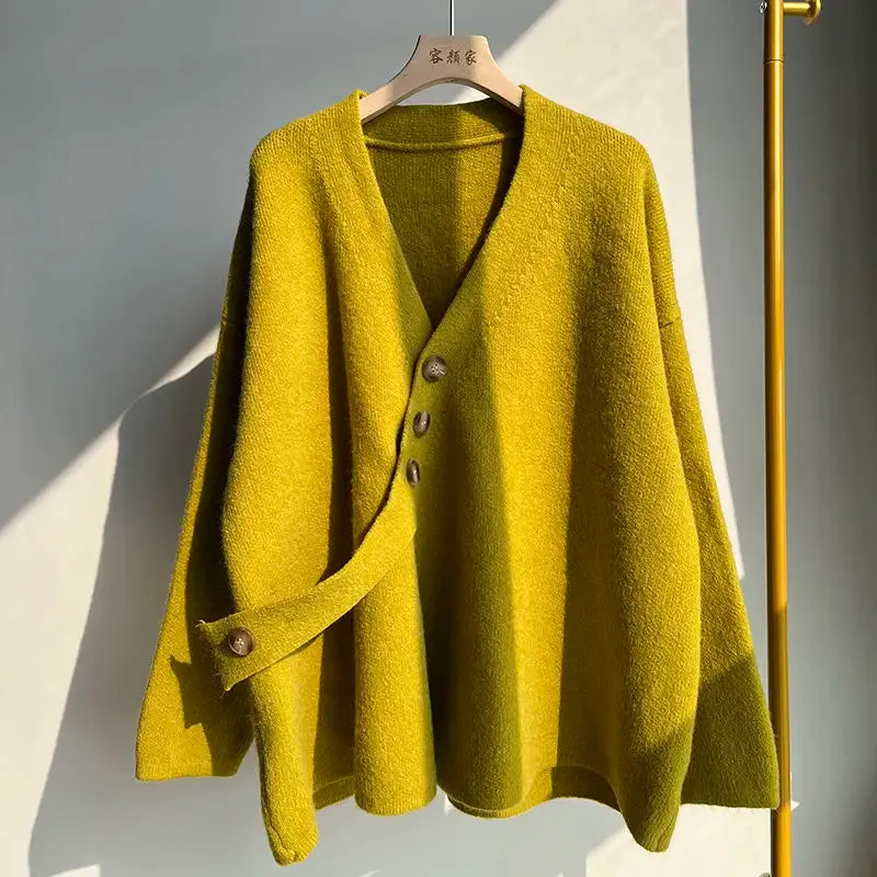 Znbbw women's jacket design small autumn winter high-quality soft loose long thick knit cardigan long sleeve sweater cardigan - Image 9