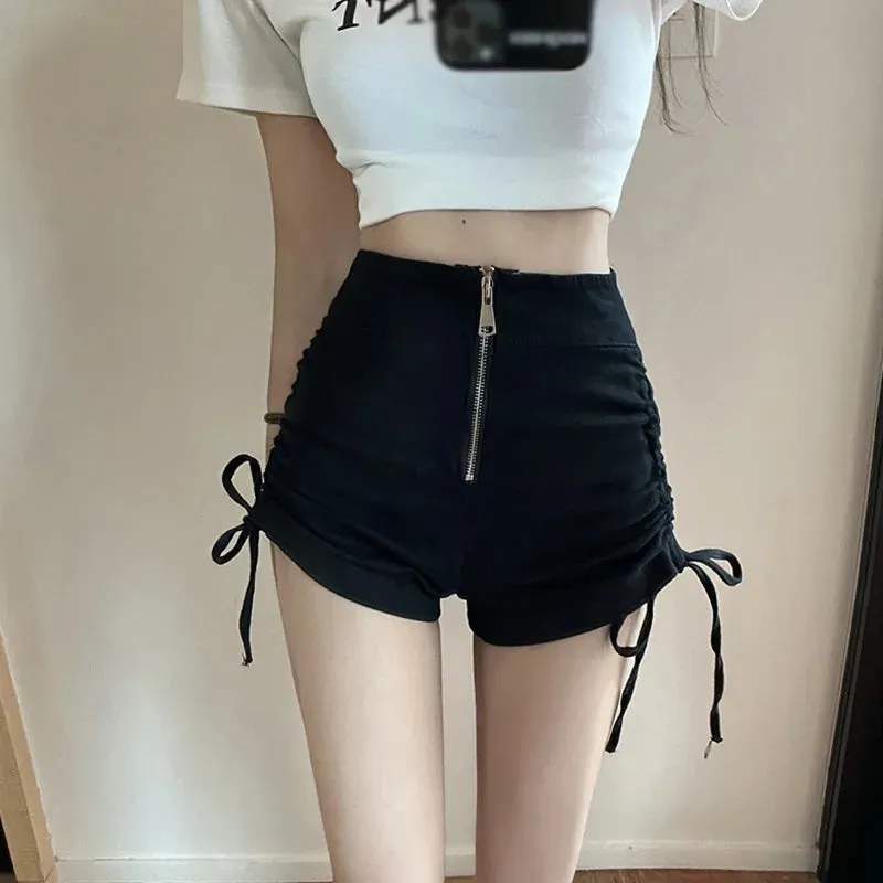 Znbbw Women's Hot Short High Waist Lady Shorts Fold Thin Drawstring Short - Image 3