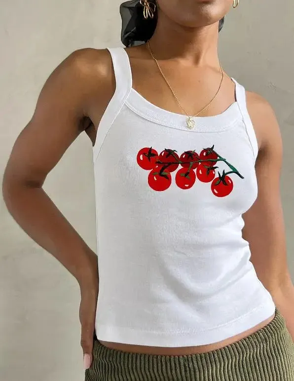 Znbbw y2k Fairycore Grunge Cartoon Print Sleeveless Crop Tops Tanks for Women Summer Slim Fits O-neck Camis Y2K Tops Vintage - Image 7