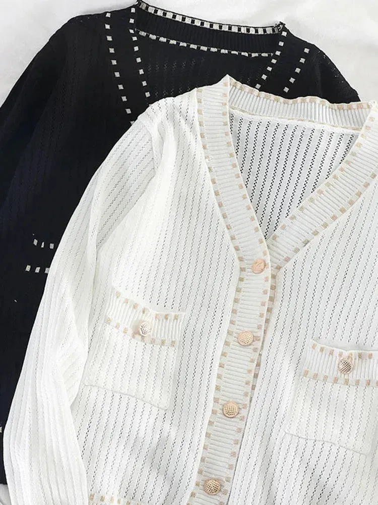 Znbbw Autumn Women's Cardigan New Single-breasted Stitching Cardigan Korean Style Loose and Thin Knit Female Sweater Coat LL295 - Image 5