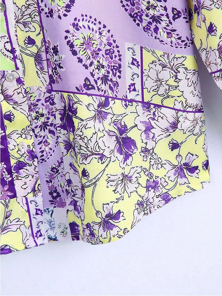 Znbbw 2023 Spring Women Fashion Printed Shirt Casual Loose Long Sleeve Single-breasted Lapel Female Shirt Chic Top 202304 - Image 6