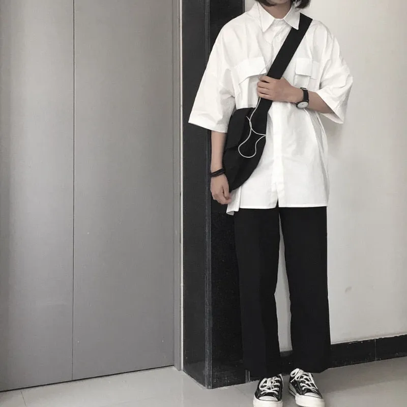 Znbbw 2023 Short Sleeve Shirt Women White Turn Down Collar Basic Casual Teen Gril Student Oversize Shirt Women Loose Blouse - Image 6