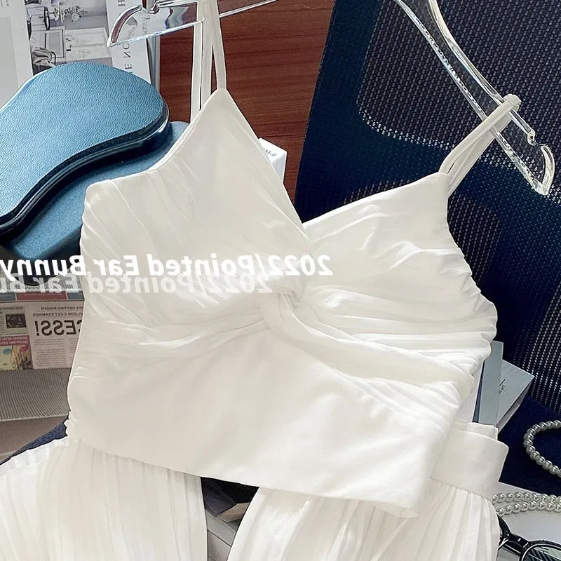 znbbw Women's Pantsuit Set Fashion Simple Solid Color Camis Loose Wide leg Pants Tops + Trousers 2 Piece Set Summer Casual Outfits - Image 2