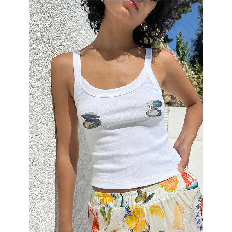 Znbbw y2k Fairycore Grunge Cartoon Print Sleeveless Crop Tops Tanks for Women Summer Slim Fits O-neck Camis Y2K Tops Vintage - Image 11