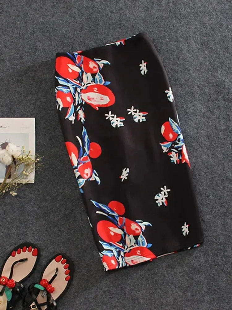 Znbbw Women's Pencil Skirts letters Printed Graphic Summer Autumn High Waist  Slit Tube faldas Woman Stretch Skirt Female GD503 - Image 12