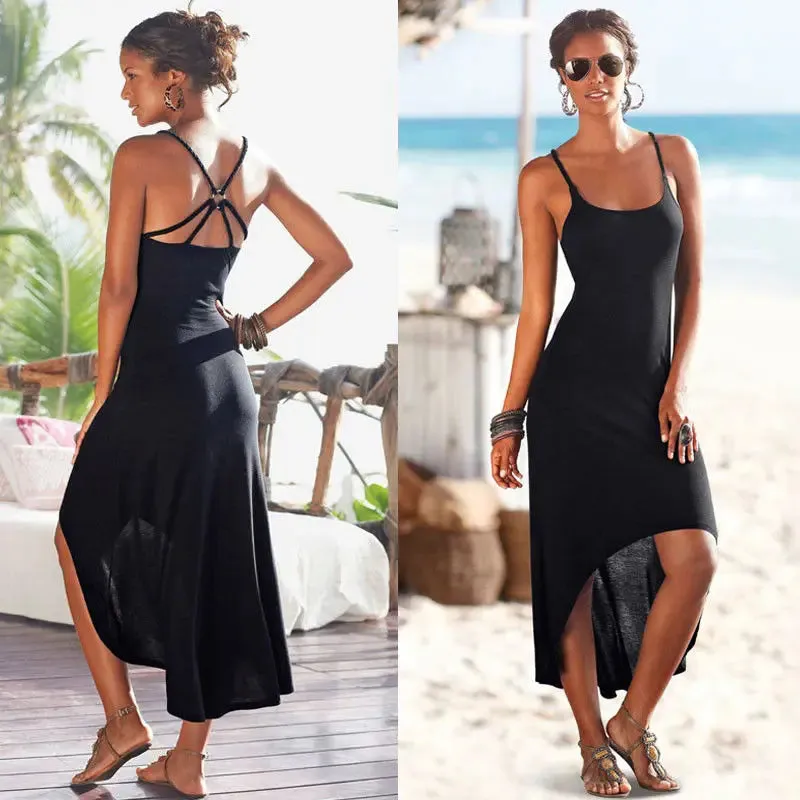 Znbbw Women Sleeveless Summer Dress Boho Maxi Long Evening Party Dress Beach New 2023 Ladies Beachwear Sundress Backless Maxi Dresses - Image 6