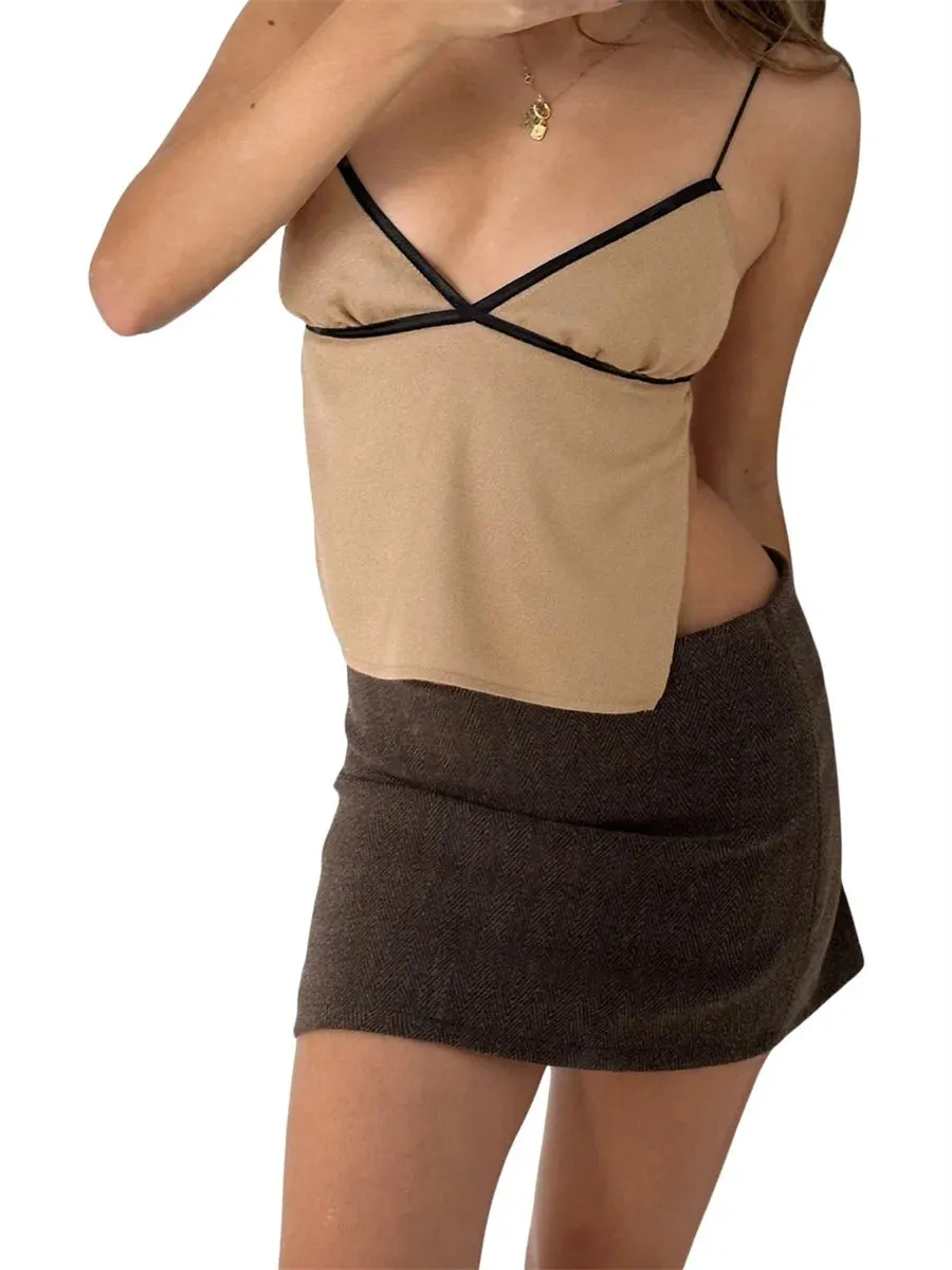 Znbbw Women Y2K Fairycore Grunge Backless Crop Top Vintage Sexy Tie Up Spaghetti Strap Camisole Summer Mini Vest E-Girl Streetwear - Image 10