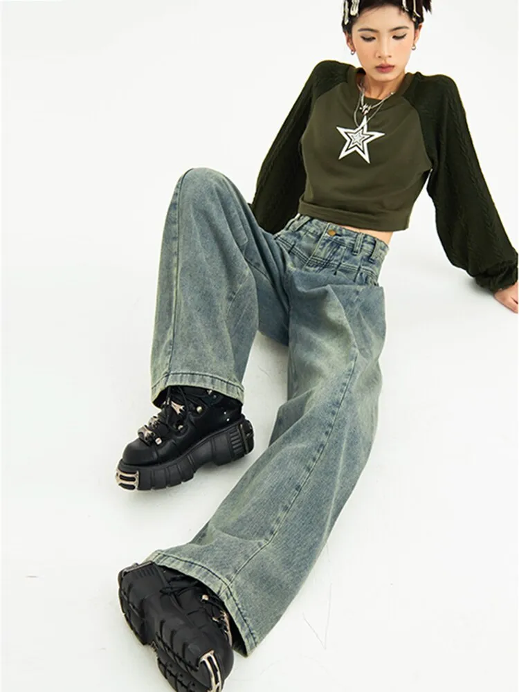 znbbw Y2K Jeans Women Streetwear Vintage Wide Leg Pants Super Loose High Street Pantalones Korean Fashion Baggy Pant Trousers - Image 3