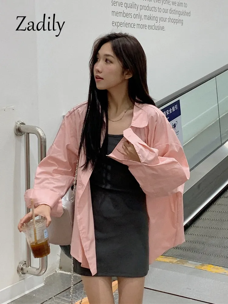 znbbw 2023 Summer Unisex Short Sleeve Woman White BF Shirt Korea Style Oversize Button Up Ladies Blouse Causal Tops Clothing - Image 6