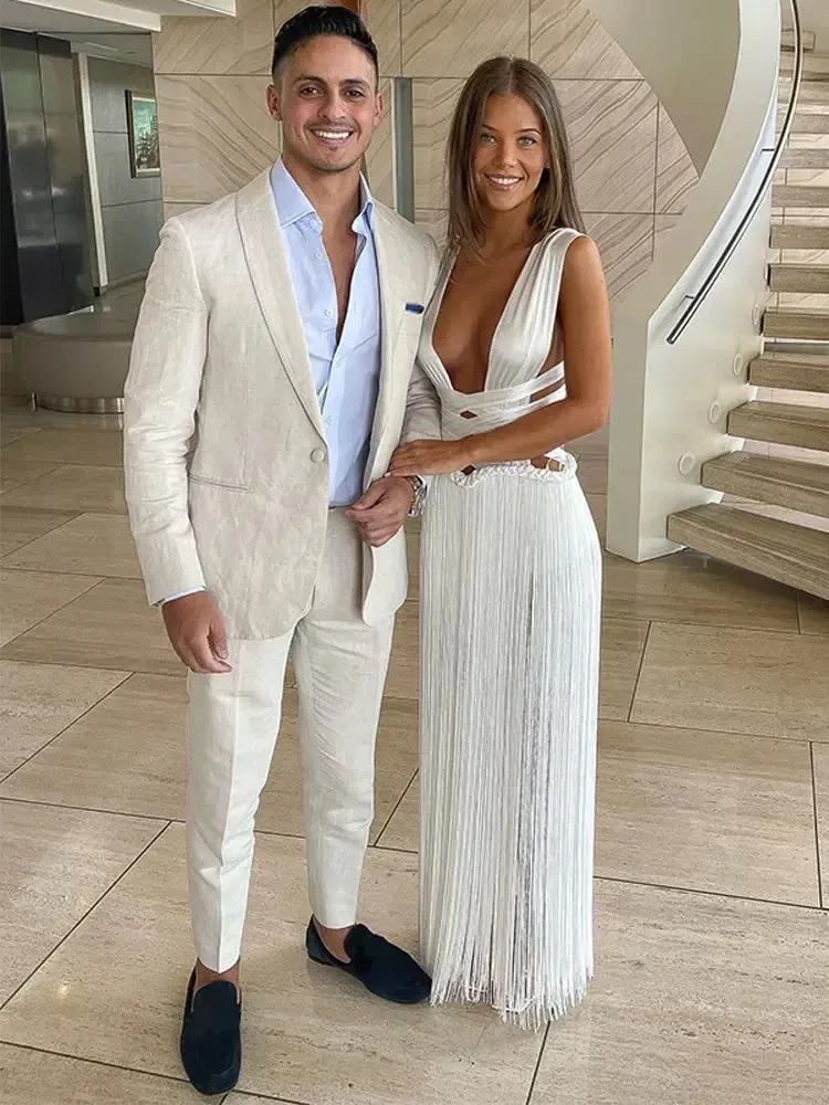 Znbbw Bandage Tassel Patchwork Hem Long Dress Women Sexy Off Shoulder Sleeveless Backless Dresses 2024 Lady Beach Party Robes - Image 5