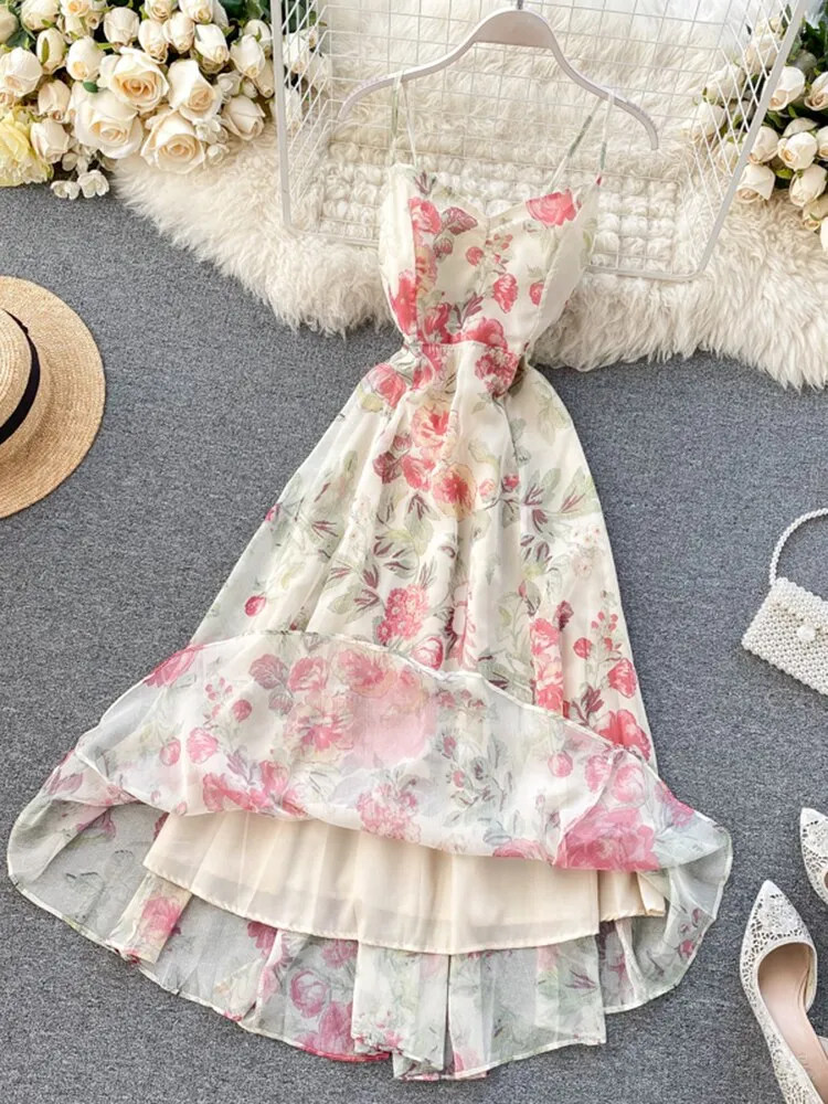 Znbbw Women's Beach Dress Goddess Seaside Vacation Style Sexy Open-back Strapless Bow Dress Super Fairy Print A-line Dress Y753 - Image 3