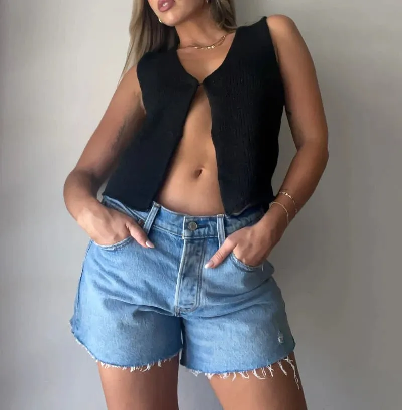 Znbbw Women y2k Fairycore Grunge Aesthetic Clothes Knit Vest Solid Button Down V Neck Sleeveless Crop Tops Vintage Casual Streetwear - Image 7