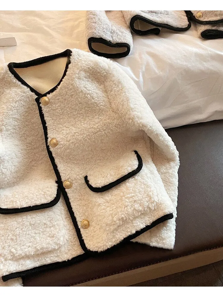 znbbw Women's Blends Wool Coats Casual Fashion All-match Korean Popular Style Outwear Long Sleeve Warm Furry Jackets Spring 2023 - Image 5