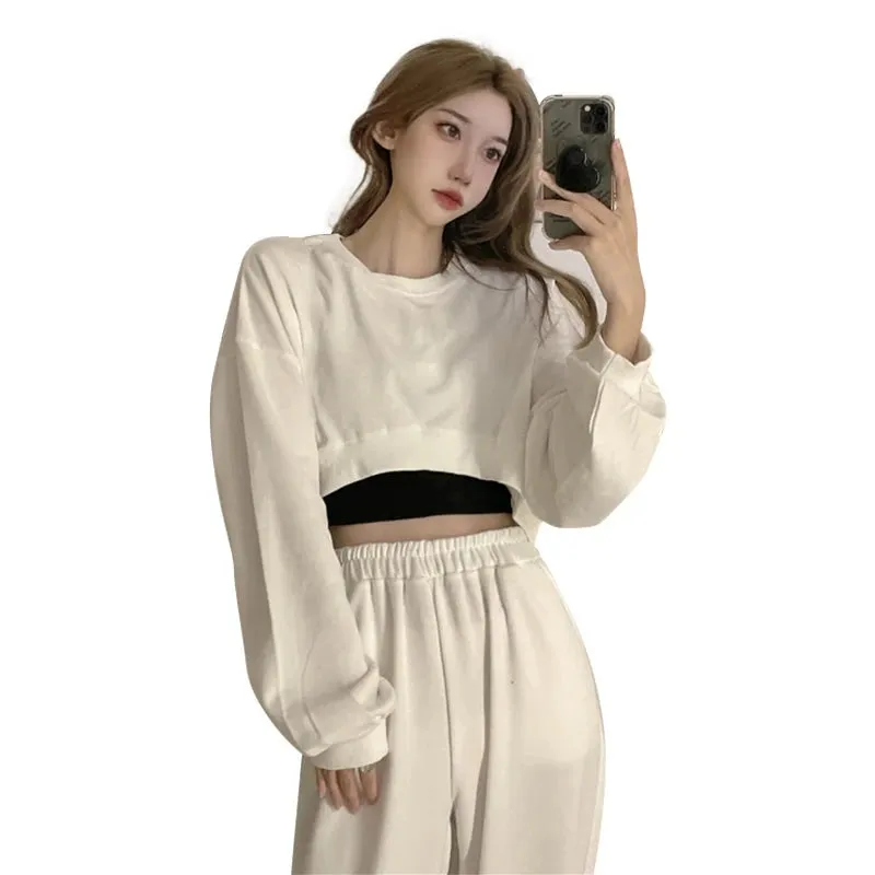 Znbbw Women's Crop Tops Pullover   Cropped Hoodies Long Sleeves Sweatshirts - Image 2