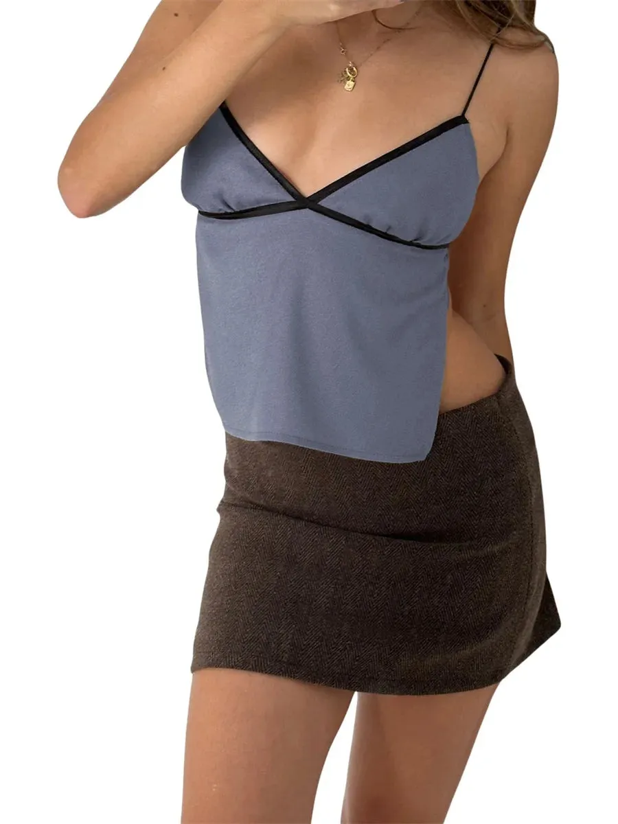 Znbbw Women Y2K Fairycore Grunge Backless Crop Top Vintage Sexy Tie Up Spaghetti Strap Camisole Summer Mini Vest E-Girl Streetwear - Image 9