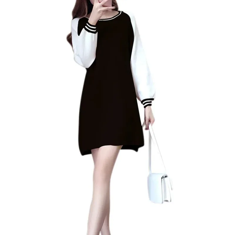 Znbbw Women Loose Solid Color A Line Dress Full Sleeves Casual Slim Fit Party Dress - Image 6