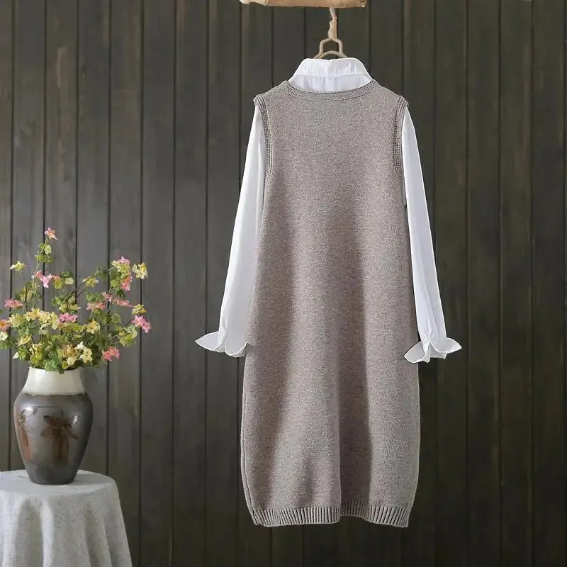 Znbbw style knitted vest women autumn and winter Korean versatile casual camisole medium length sleeveless sweater vest female - Image 4