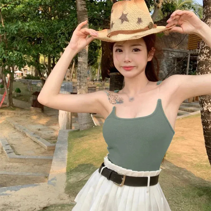 Znbbw Women's Korean One Size Slim Strap Invisible Shoulder Strap Slim Fit Sexy Fashion Strap Chest Cushion Strap Tank Top - Image 11