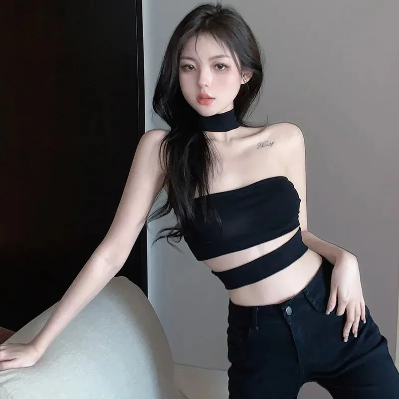 Znbbw Women's Camisole Slim Sexy Exposed Navel Sleeveless Tops Summer Solid Color Camisole - Image 6