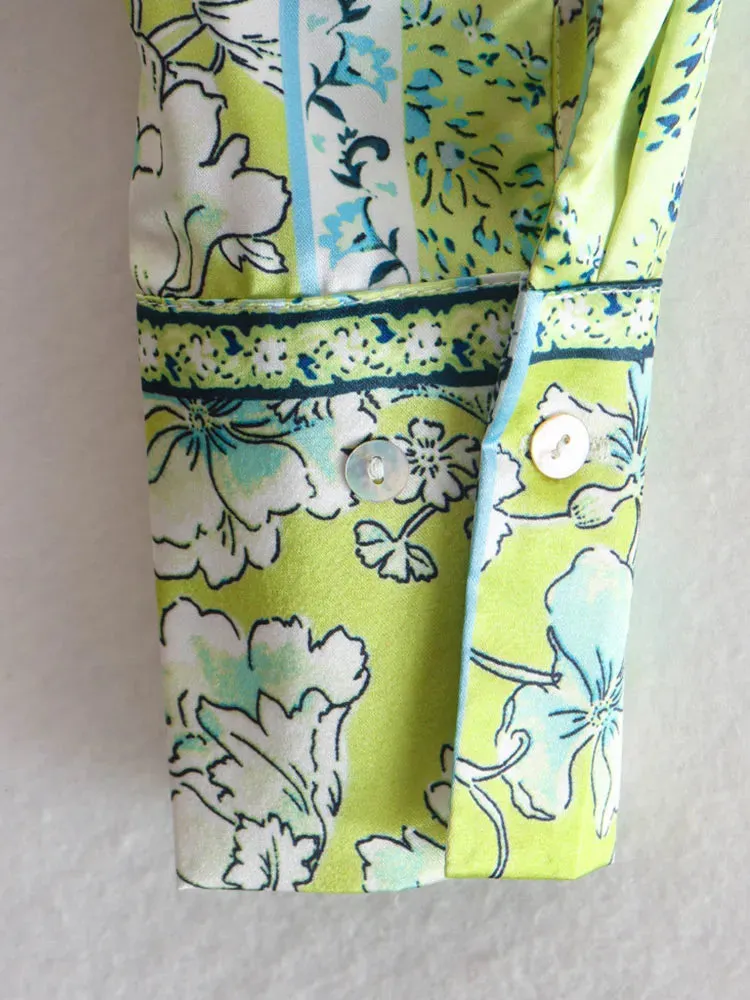 Znbbw ZBZA Woman 2023 Casual Blouses Summer Spring Fashion Long Sleeve Vintage Print Loose Long Shirts Female Tops 202302 - Image 4