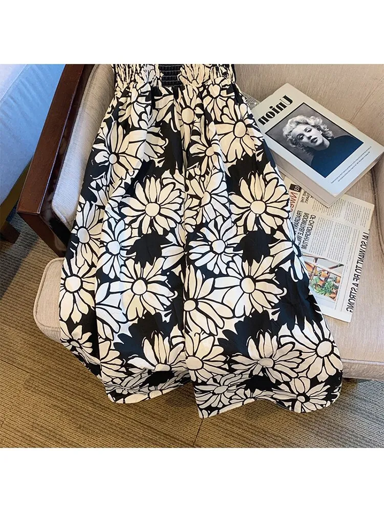 znbbw Women Summer Sexy Backless V-Neck Floral Print Suspender Dresses Vestido 2023 Spring French Vintage Party Dresses Female Vestido - Image 6