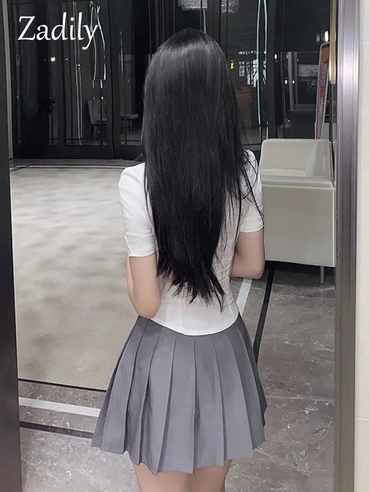 znbbw ajustada-Blusa de manga corta para mujer, camisa blanca de estilo coreano, Sexy, para oficina, novedad de verano, 2023 - Image 7