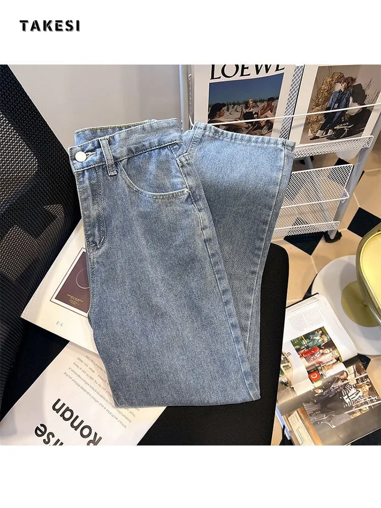 znbbw Women's Fall Baggy Wide Leg Jeans Casual Street High Waist Pants Korean Fashion Loose Straight Pocket Trousers  Y2k Female - Image 4