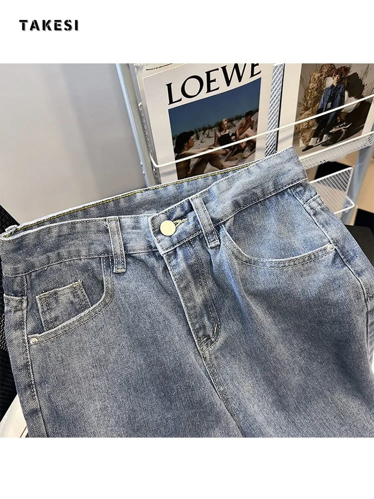 znbbw Women's Fall Baggy Wide Leg Jeans Casual Street High Waist Pants Korean Fashion Loose Straight Pocket Trousers  Y2k Female - Image 3